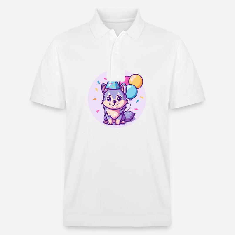 Loup Anniversaire Bébé - Polo PREPSTER bio Stanley/Stella Unisexe - blanc