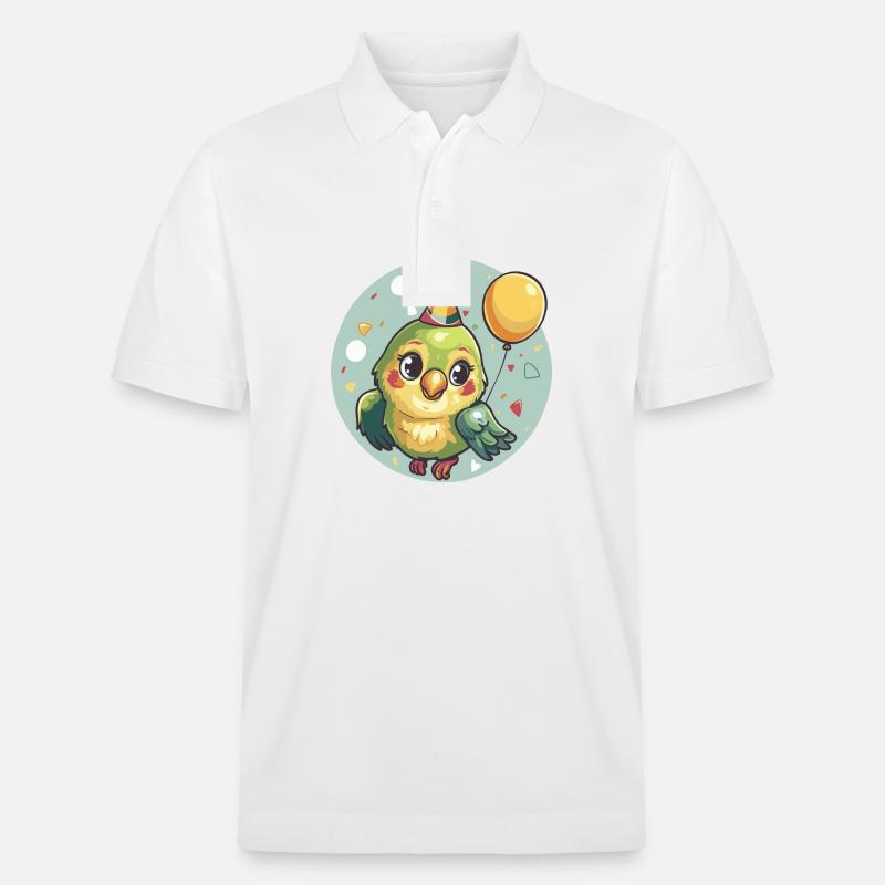 Perroquet anniversaire bébé - Polo PREPSTER bio Stanley/Stella Unisexe - blanc