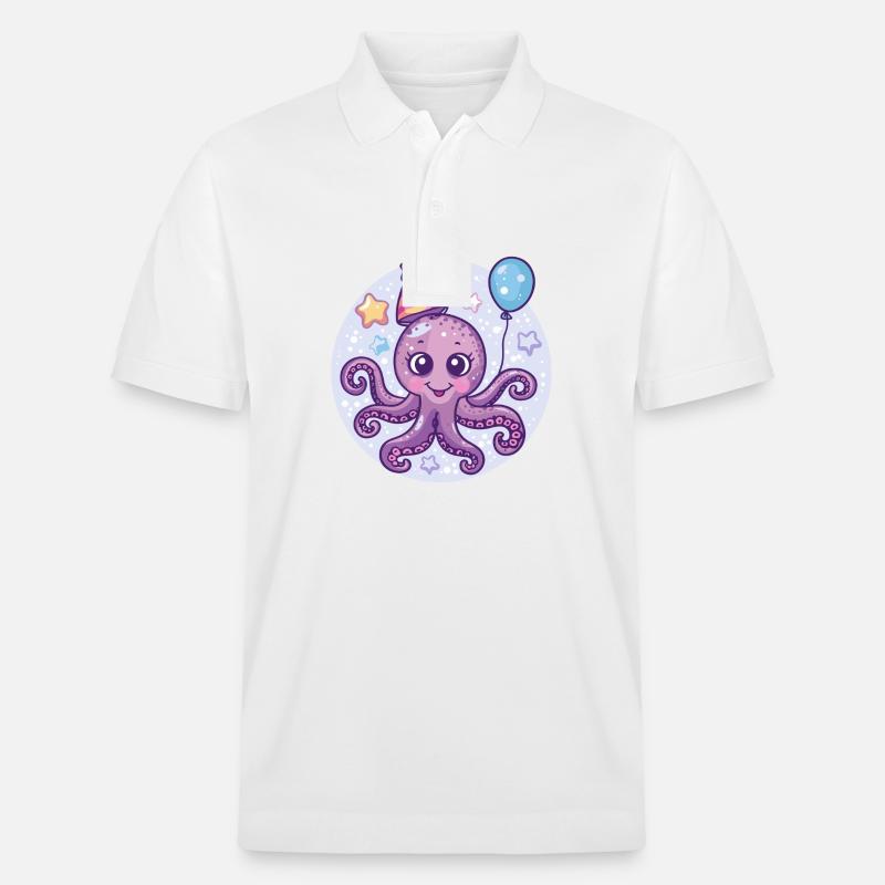 Poulpe Anniversaire Bébé - Polo PREPSTER bio Stanley/Stella Unisexe - blanc