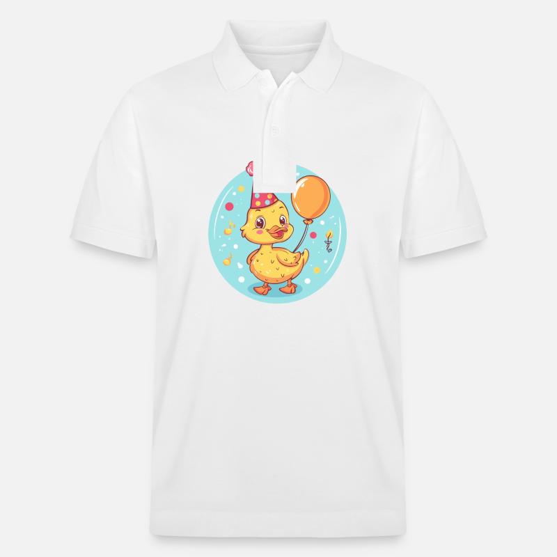 Canard Anniversaire Bébé - Polo PREPSTER bio Stanley/Stella Unisexe - blanc