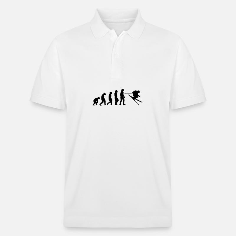 Ski Evolution Tshirt - Stanley/Stella Unisex Bio-Poloshirt PREPSTER - Weiß