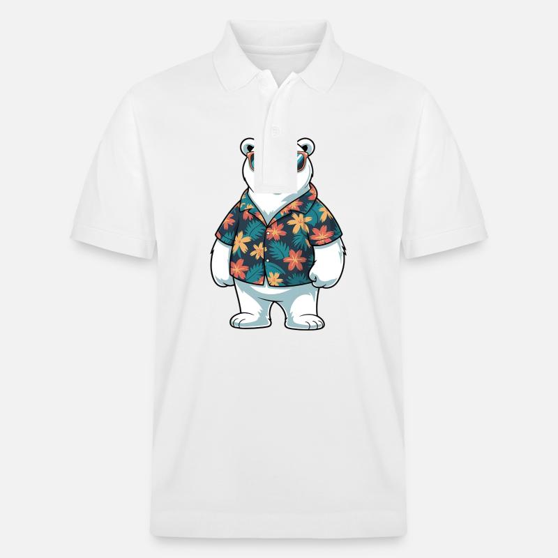 Lustiger Sommer Eisbär - Stanley/Stella Unisex Bio-Poloshirt PREPSTER - Weiß