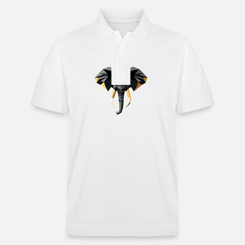 Elefant Low Poly Design - Stanley/Stella Unisex Bio-Poloshirt PREPSTER - Weiß
