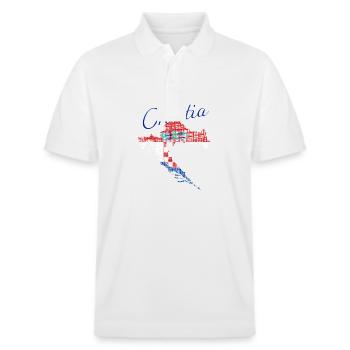 Croatia Flag - Stanley/Stella Unisex Bio-Poloshirt PREPSTER - Weiß - Vorne - Roxy (174cm) & Andy (188cm)