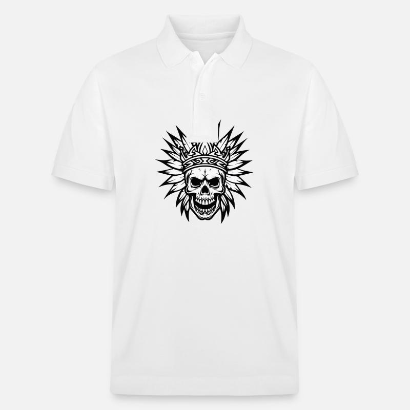 Häuptling Apache TotenIndianer - Stanley/Stella Unisex Bio-Poloshirt PREPSTER - Weiß