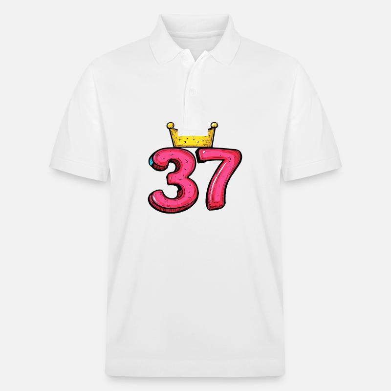 37 Zahl Krone - Stanley/Stella Unisex Bio-Poloshirt PREPSTER - Weiß