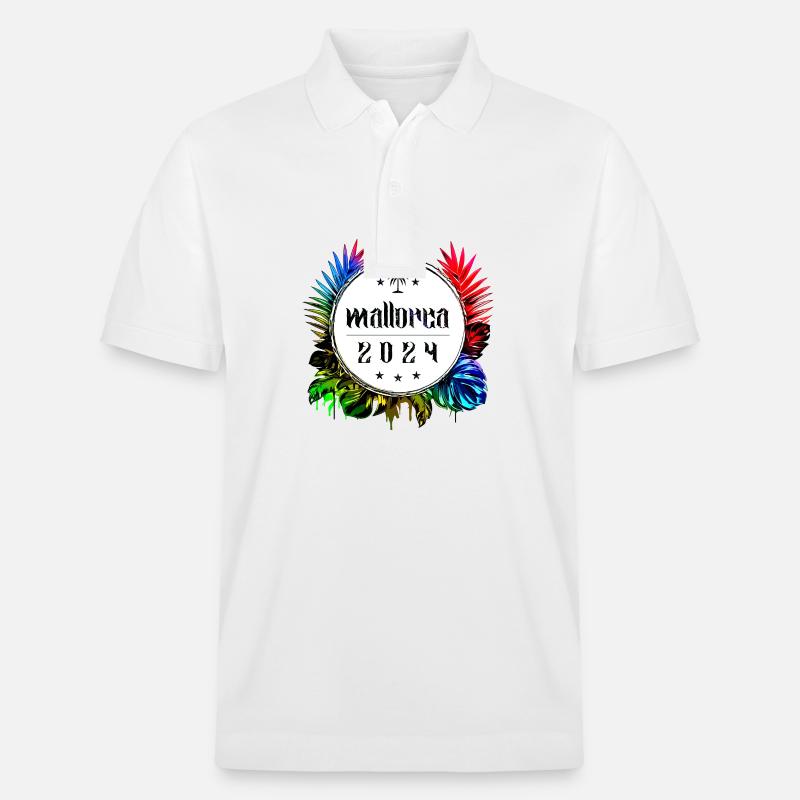 Mallorca 2024 Bunt - Stanley/Stella Unisex Bio-Poloshirt PREPSTER - Weiß