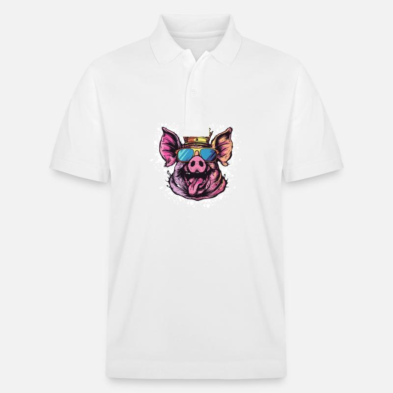 Bande dessinée de cochon - Polo PREPSTER bio Stanley/Stella Unisexe - blanc