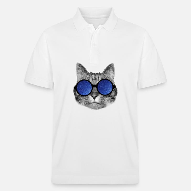 Galaxy cat - Stanley/Stella Unisex Bio-Poloshirt PREPSTER - Weiß