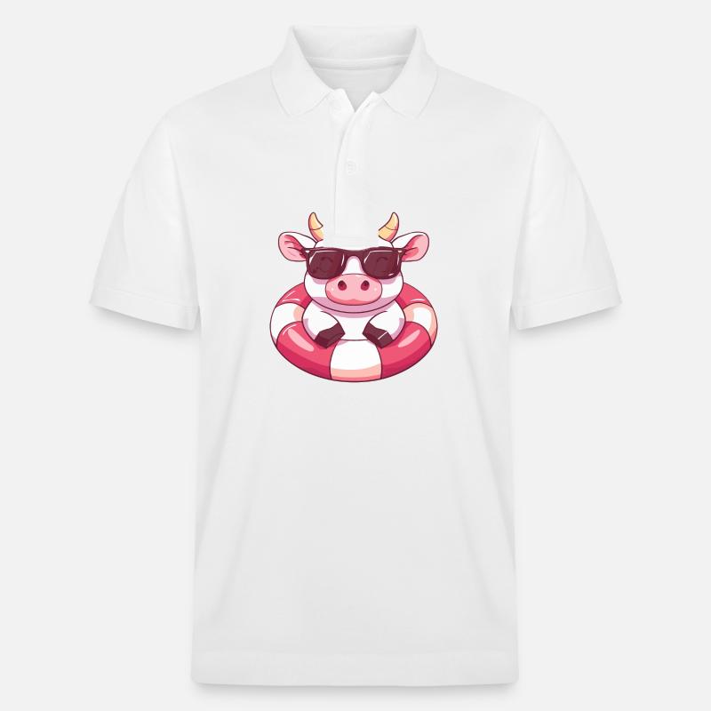 Vache Été Bande Dessinée - Polo PREPSTER bio Stanley/Stella Unisexe - blanc