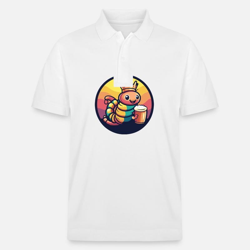 Wurm Bier Comic - Stanley/Stella Unisex Bio-Poloshirt PREPSTER - Weiß