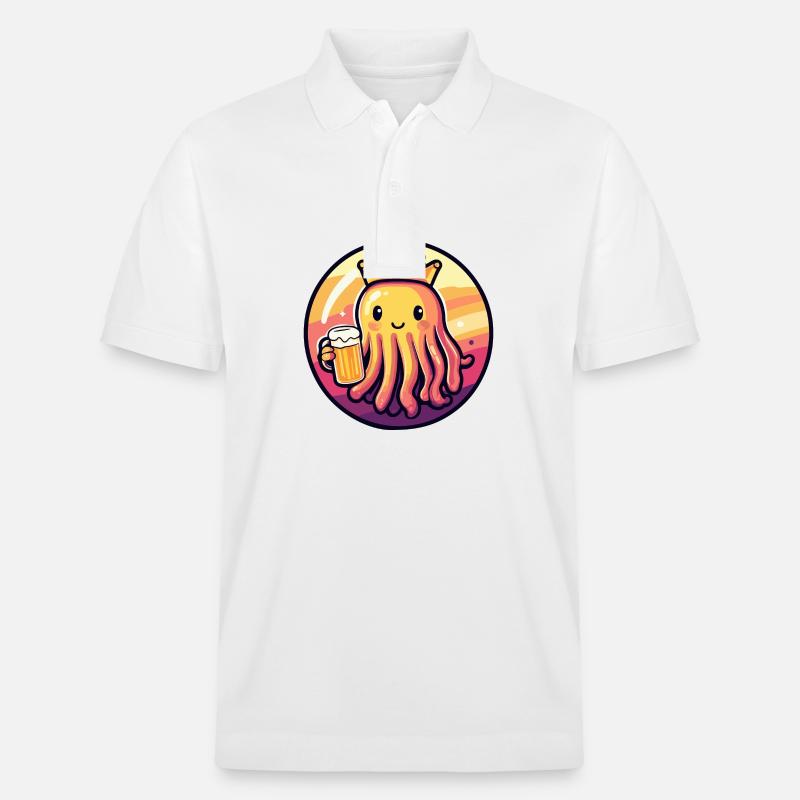 Méduse Bière Bande dessinée - Polo PREPSTER bio Stanley/Stella Unisexe - blanc