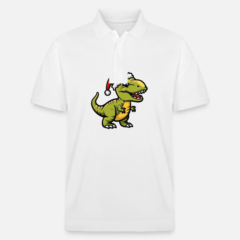 Dinosaure T-Rex Noël - Polo PREPSTER bio Stanley/Stella Unisexe - blanc