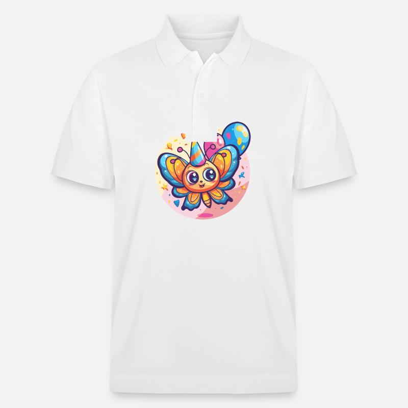 Papillon Anniversaire BD - Polo PREPSTER bio Stanley/Stella Unisexe - blanc