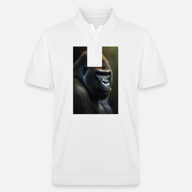 Gorilla Affe Cool - Stanley/Stella Unisex Bio-Poloshirt PREPSTER - Weiß