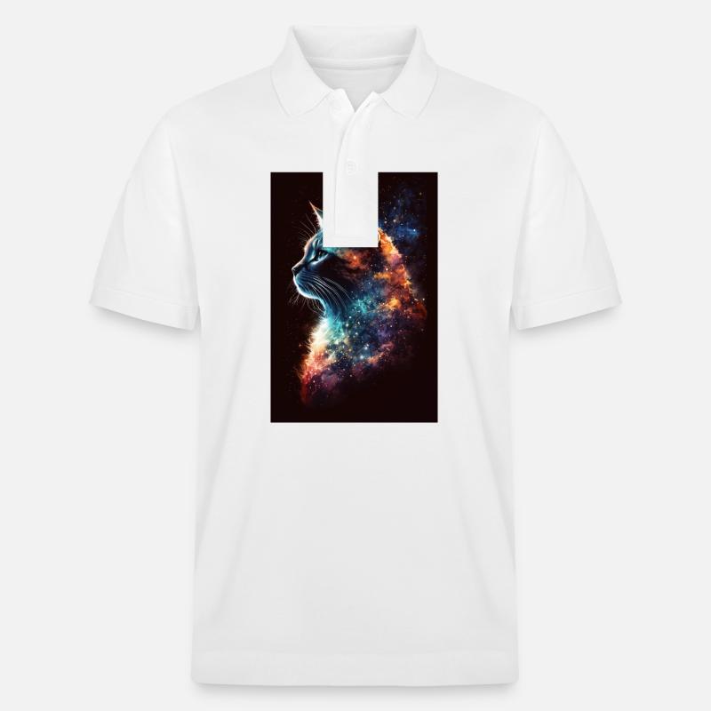 Cat Astronaute Espace Espace Cool - Polo PREPSTER bio Stanley/Stella Unisexe - blanc