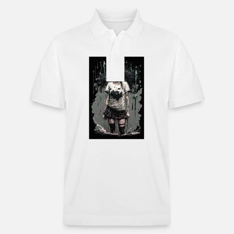 Gothic Mädchen Anime Emo Girl - Stanley/Stella Unisex Bio-Poloshirt PREPSTER - Weiß