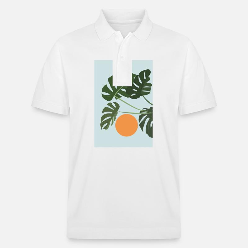 Monstera Coucher de soleil - Polo PREPSTER bio Stanley/Stella Unisexe - blanc