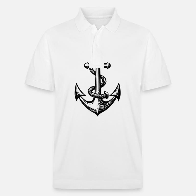 Symbole d’ancre Silhouette Harbour - Polo PREPSTER bio Stanley/Stella Unisexe - blanc