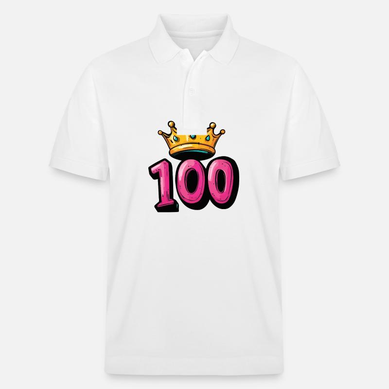 Couronne à 100 chiffres - Polo PREPSTER bio Stanley/Stella Unisexe - blanc