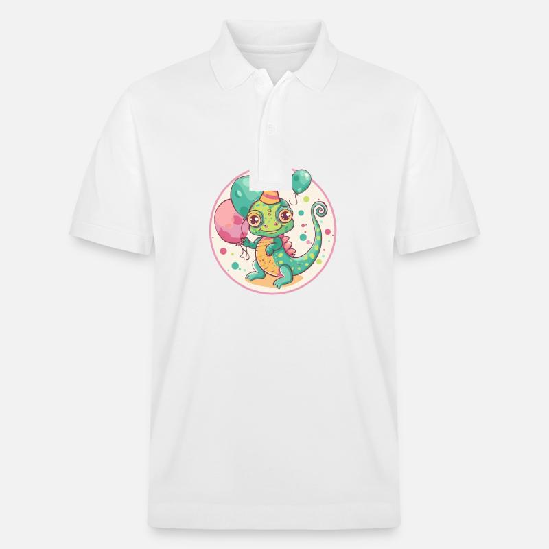 Bande dessinée d’anniversaire caméléon - Polo PREPSTER bio Stanley/Stella Unisexe - blanc