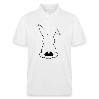 Osterhase von hinten 🐰 - Stanley/Stella Unisex Bio-Poloshirt PREPSTER - Weiß - Vorne - Roxy (174cm) & Andy (188cm)