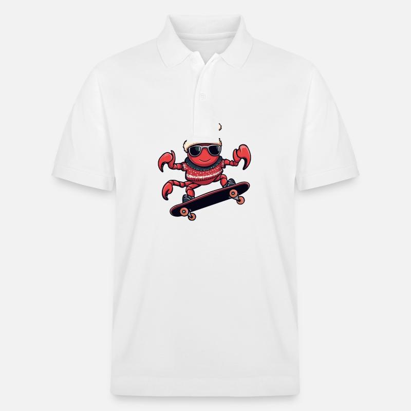Crabe Crabe Noël Drôle - Polo PREPSTER bio Stanley/Stella Unisexe - blanc