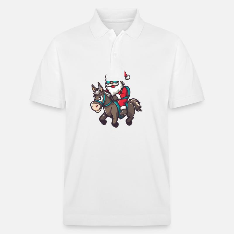 Âne Père Noël - Polo PREPSTER bio Stanley/Stella Unisexe - blanc