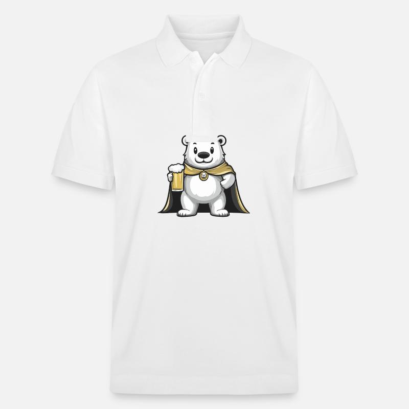 Eisbär Bier Lustig - Stanley/Stella Unisex Bio-Poloshirt PREPSTER - Weiß