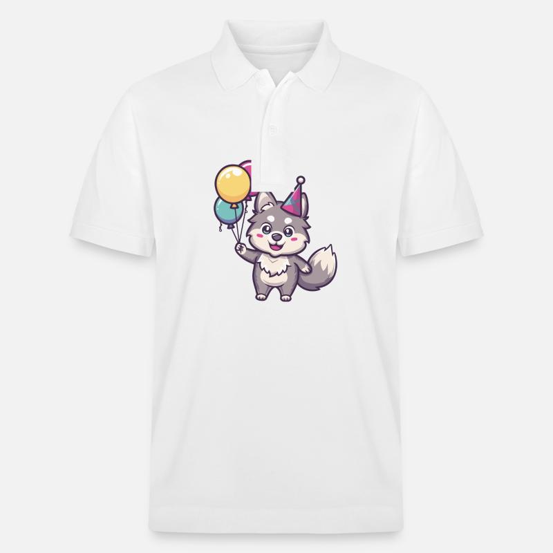 Loup Anniversaire Bébé - Polo PREPSTER bio Stanley/Stella Unisexe - blanc
