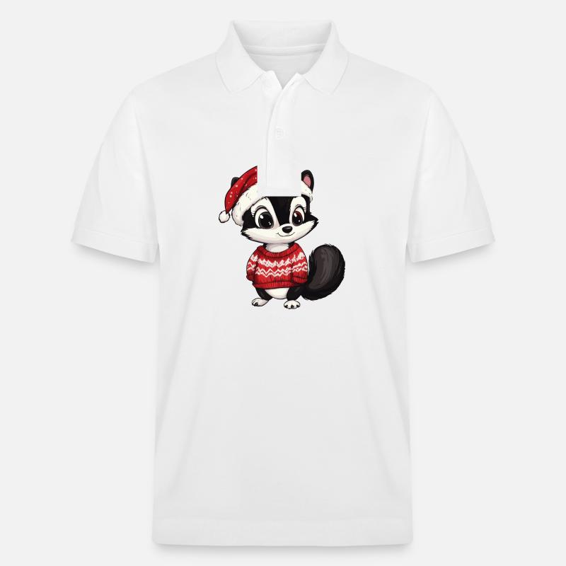 Stinktier Weihnachten Comic - Stanley/Stella Unisex Bio-Poloshirt PREPSTER - Weiß