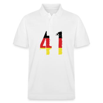 Maillot 41 Numéro Allemagne - Polo PREPSTER bio Stanley/Stella Unisexe - blanc - Devant - Roxy (174cm) & Andy (188cm)