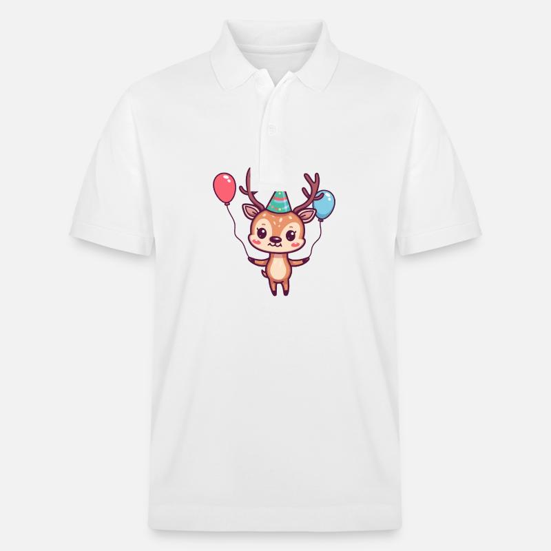 Cerf Anniversaire Bébé - Polo PREPSTER bio Stanley/Stella Unisexe - blanc