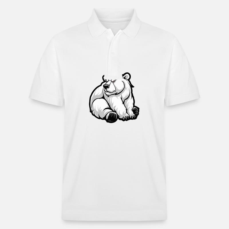 Eisbär Comic Krone - Stanley/Stella Unisex Bio-Poloshirt PREPSTER - Weiß