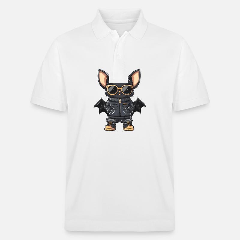 Chauve-souris bande dessinée cool - Polo PREPSTER bio Stanley/Stella Unisexe - blanc