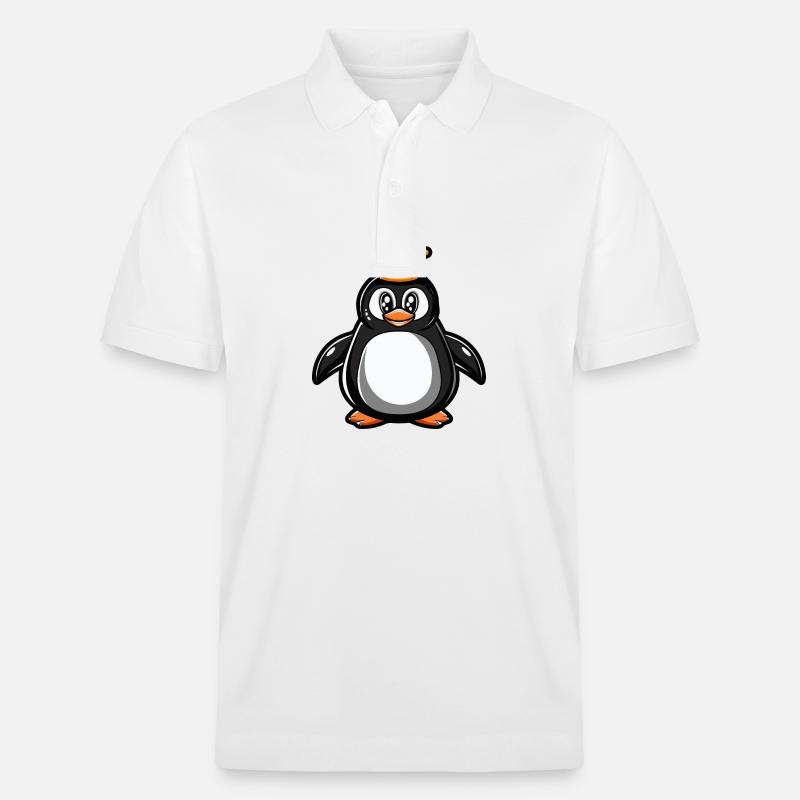 Pinguin Comic Krone - Stanley/Stella Unisex Bio-Poloshirt PREPSTER - Weiß