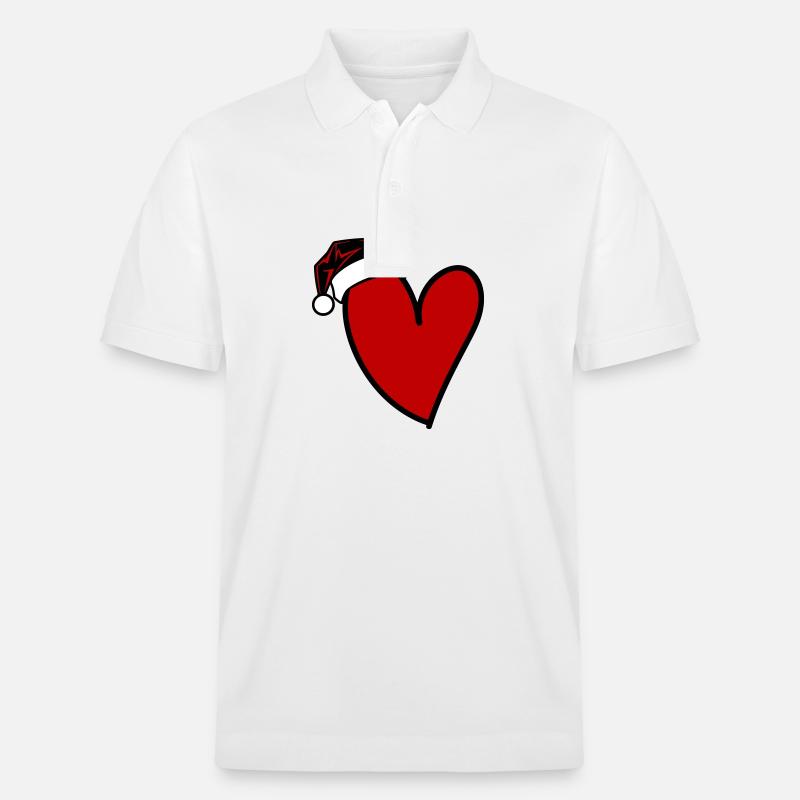 Coeur Noël - Polo PREPSTER bio Stanley/Stella Unisexe - blanc