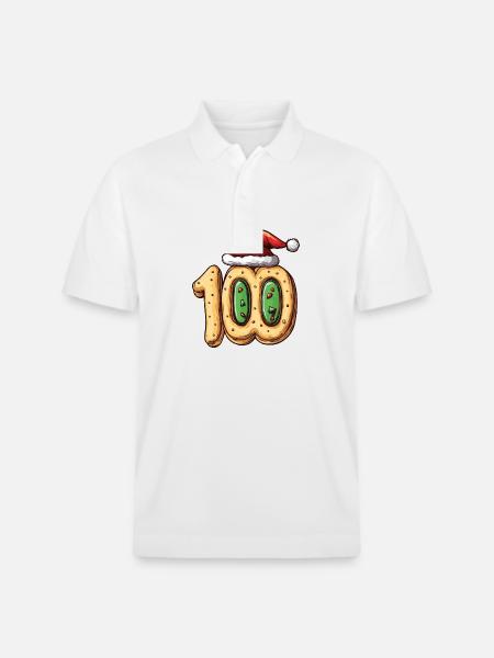 100 Number Christmas - Stanley/Stella Unisex Organic Polo Shirt PREPSTER - white