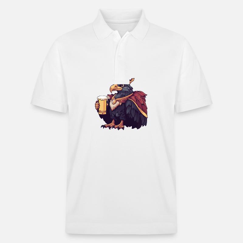 Eagle Bird Bière Drôle - Polo PREPSTER bio Stanley/Stella Unisexe - blanc