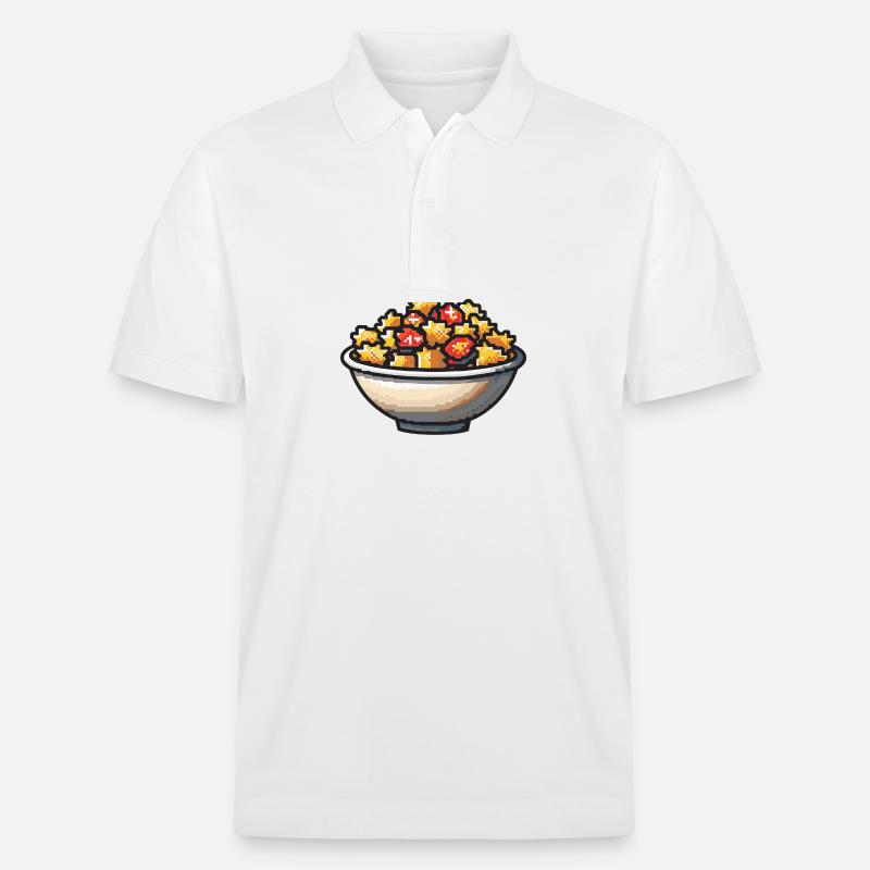 Pasta Pasta Pixel Icon - Polo PREPSTER bio Stanley/Stella Unisexe - blanc