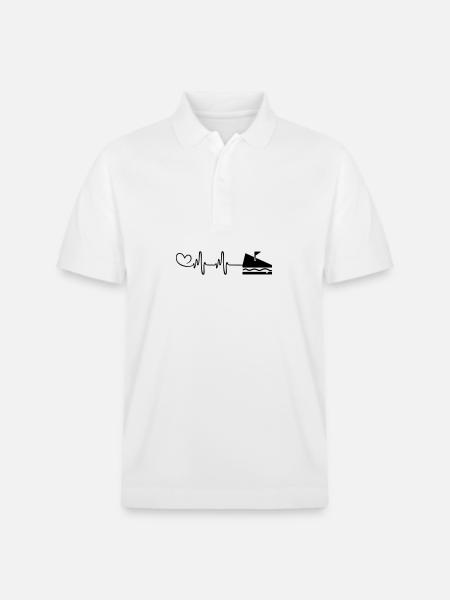 Sandwich Puls Herz - Stanley/Stella Unisex Bio-Poloshirt PREPSTER - Weiß