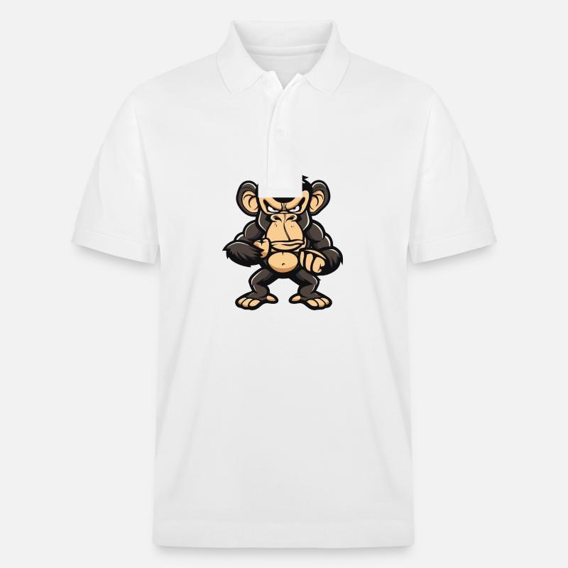 Affe Comic - Stanley/Stella Unisex Bio-Poloshirt PREPSTER - Weiß