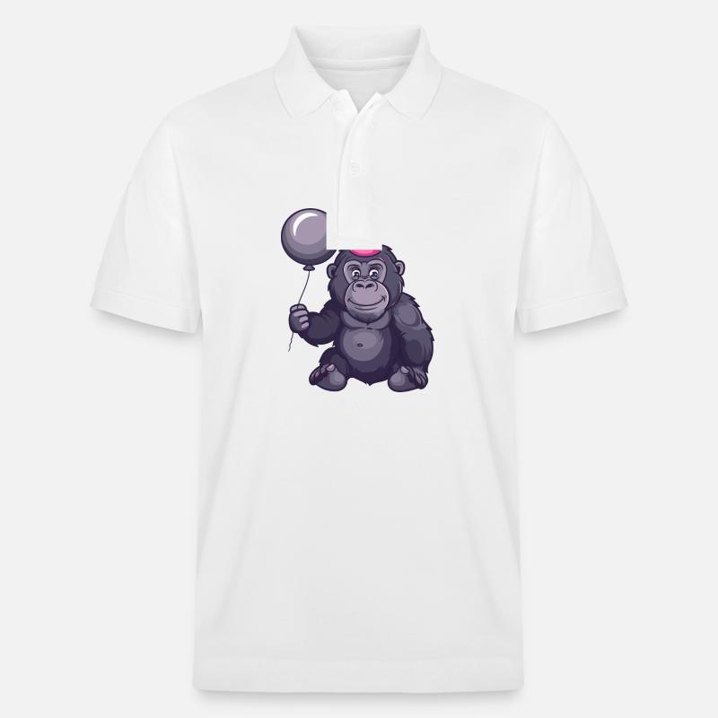 Gorille Anniversaire Bébé - Polo PREPSTER bio Stanley/Stella Unisexe - blanc
