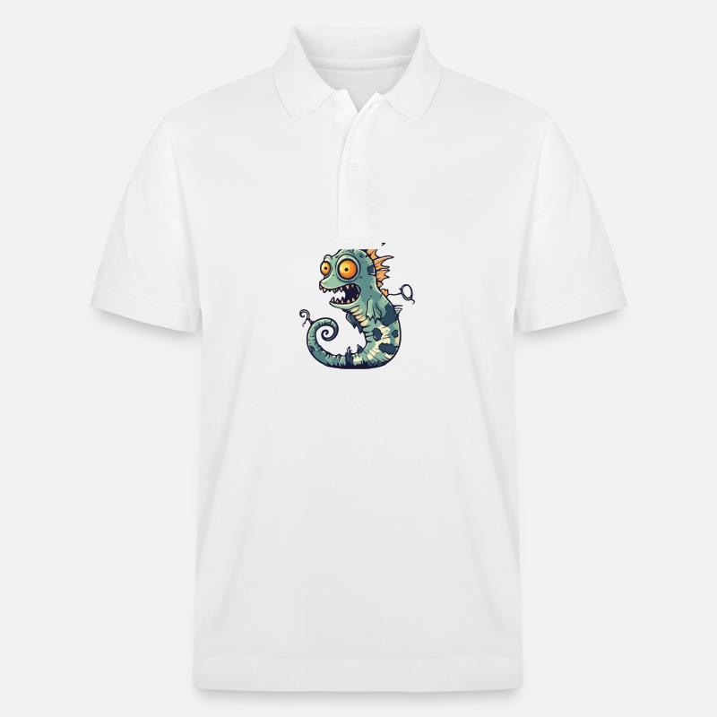 Seepferd Halloween Comic Lustig - Stanley/Stella Unisex Bio-Poloshirt PREPSTER - Weiß