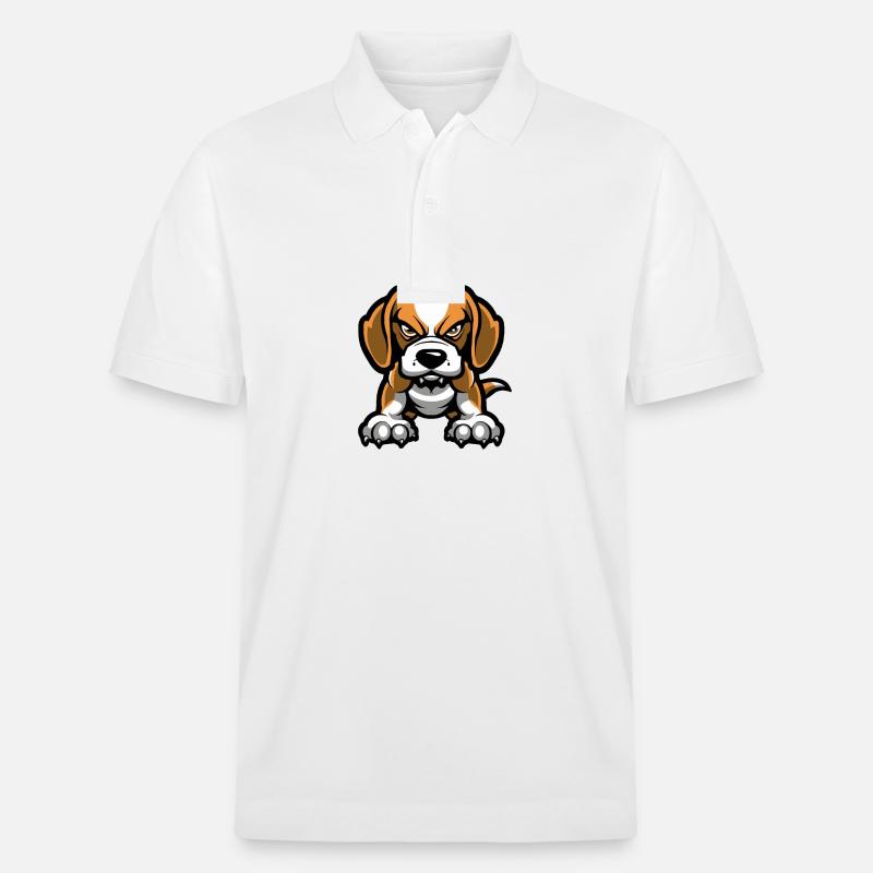 Beagle Hund Maskottchen - Stanley/Stella Unisex Bio-Poloshirt PREPSTER - Weiß
