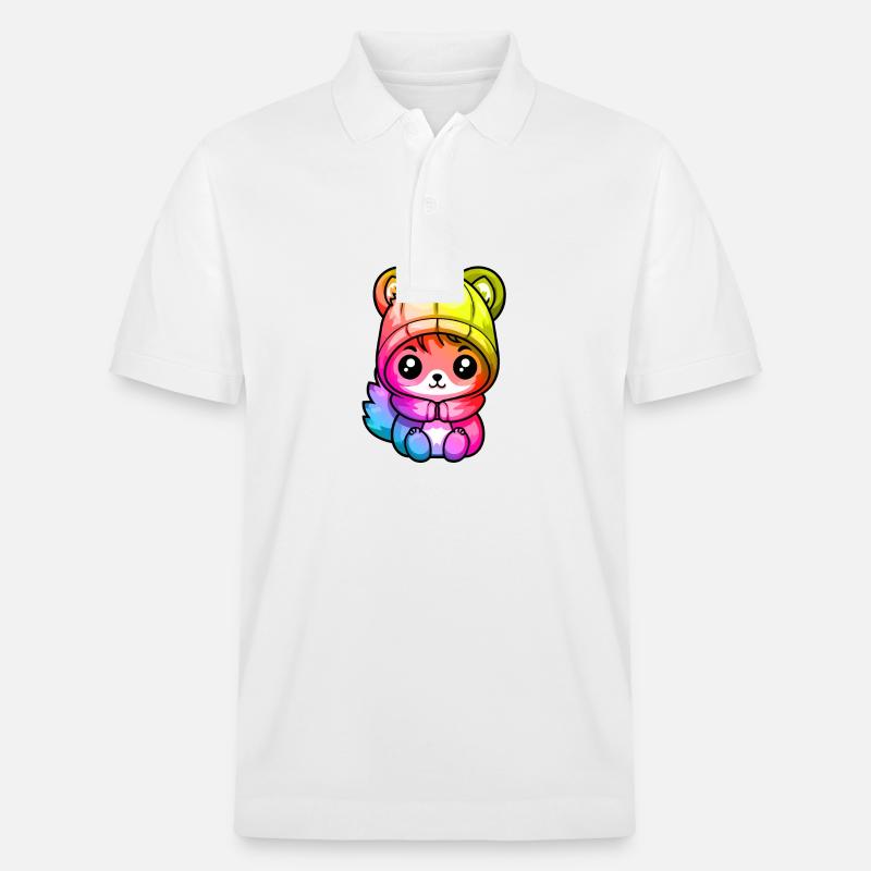 Eichhörnchen Winter Tier Bunt Comic - Stanley/Stella Unisex Bio-Poloshirt PREPSTER - Weiß