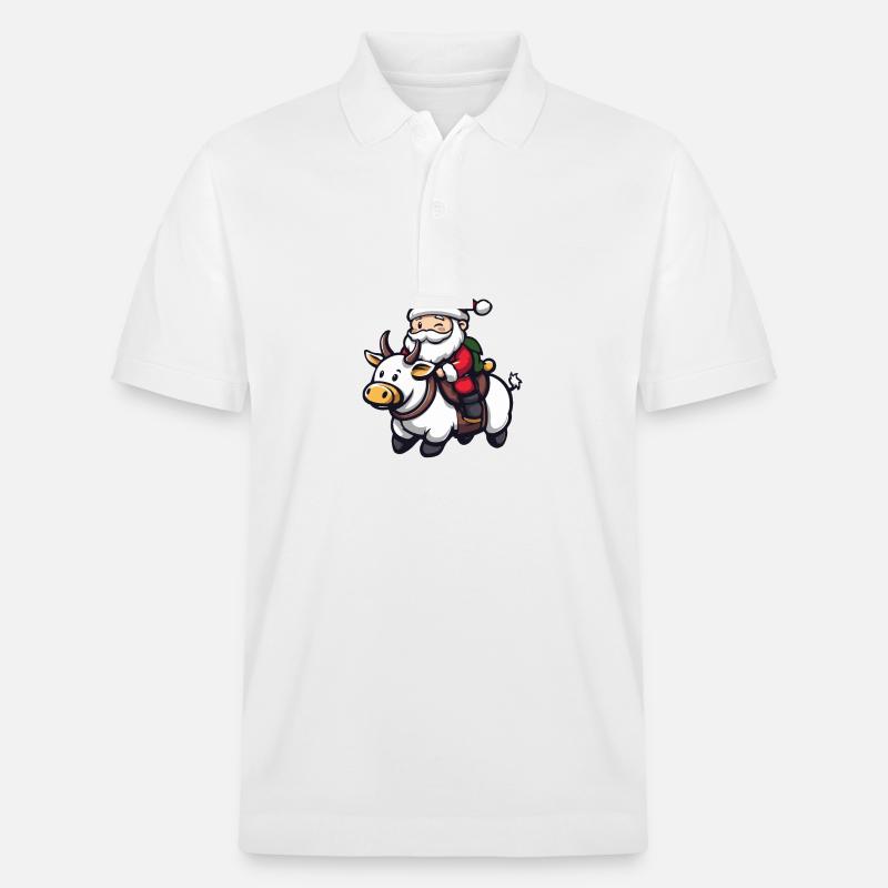 Kuh Weihnachtsmann - Stanley/Stella Unisex Bio-Poloshirt PREPSTER - Weiß