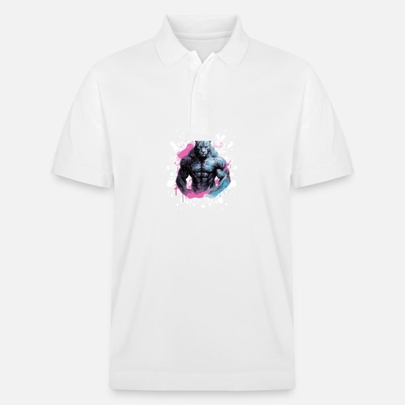 Muscle léopard Musculation Bête - Polo PREPSTER bio Stanley/Stella Unisexe - blanc