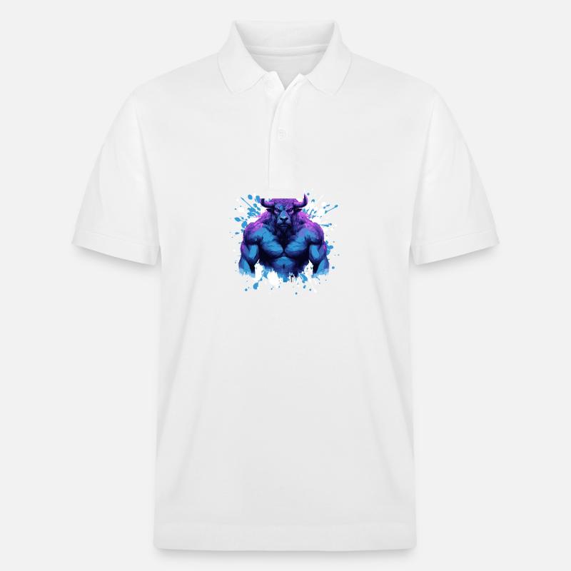 Bison Muscles Musculation Bête - Polo PREPSTER bio Stanley/Stella Unisexe - blanc