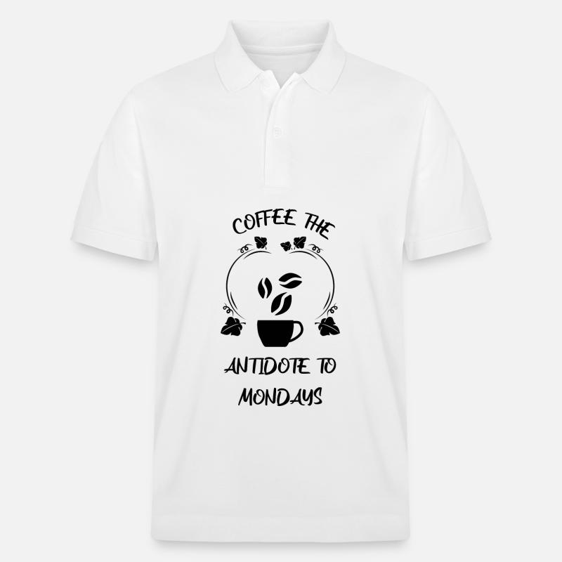 Kaffee Espresso Käffchen - Stanley/Stella Unisex Bio-Poloshirt PREPSTER - Weiß